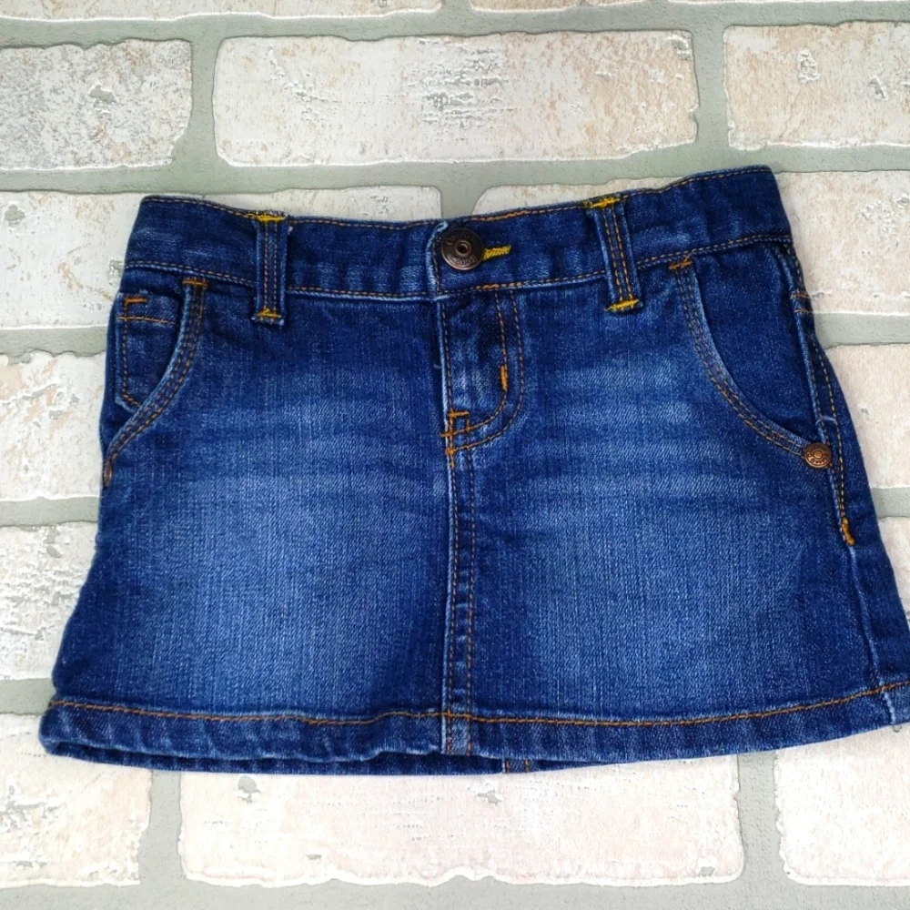 Toddler girls OshKosh B'gosh denim adjustable  waist scort skirt size 2T